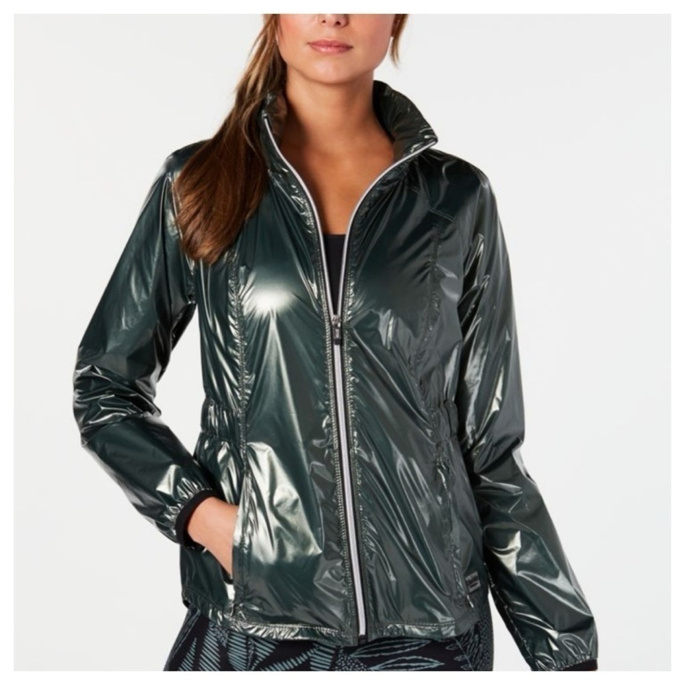 Calvin Klein Performance Metallic Water-Repellent Hooded Jacket -NWT Size XS